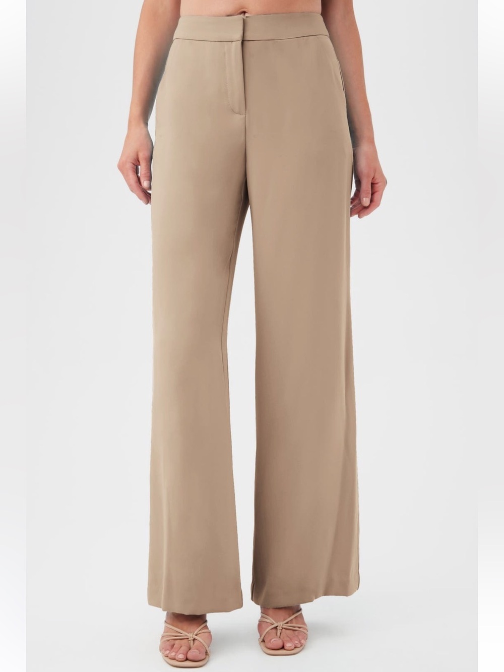 Trina Turk Khaki Wide Leg Pants Office Workwear Women’s Size 8